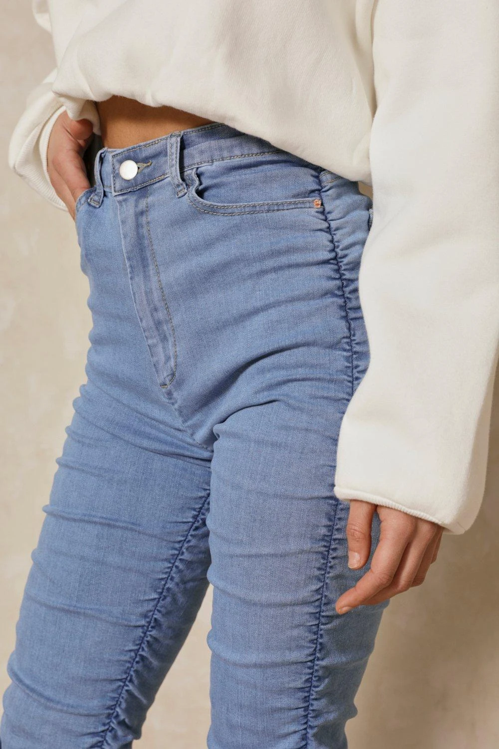 Extreme Gathered Skinny Split Side Jean 7 Extreme Gathered Skinny Split Side Jean - Image 5