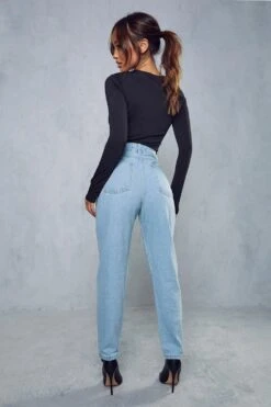 Jewel Embellished Mom Jean 9 Jewel Embellished Mom Jean -Cheap Sarto Tone Store light blue jewel embellished mom jean 2