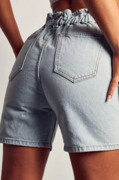 Paper Bag Waist Detail Short 12 Paper Bag Waist Detail Short -Cheap Sarto Tone Store light blue paper bag waist detail short 4