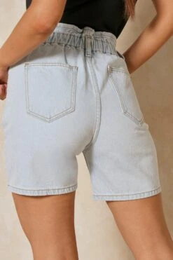 Paper Bag Waist Detail Short 13 Paper Bag Waist Detail Short -Cheap Sarto Tone Store light blue paper bag waist detail short 5