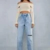 Boyfriend Fit Slash Detail Baggy Jeans 1 Boyfriend Fit Slash Detail Baggy Jeans -Cheap Sarto Tone Store light wash boyfriend fit slash detail baggy jeans