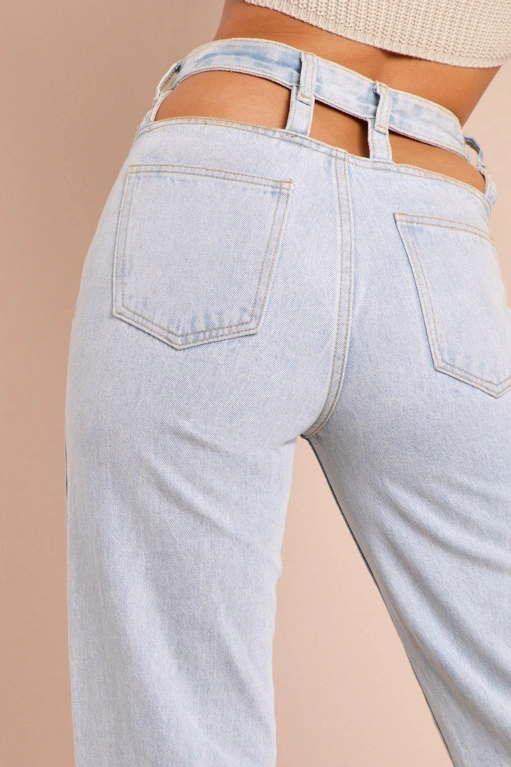 Cut Out Waist Wide Leg Jeans 4 Cut Out Waist Wide Leg Jeans - Image 2