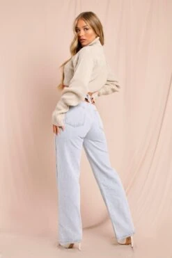 Cut Out Waist Wide Leg Jeans 8 Cut Out Waist Wide Leg Jeans -Cheap Sarto Tone Store light wash cut out waist wide leg jeans 2