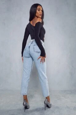 Jewel Detail Mom Jean -Cheap Sarto Tone Store light wash jewel detail mom jean 2