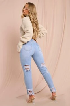 Mid Rise Extreme Distressed Skinny Jeans 8 Mid Rise Extreme Distressed Skinny Jeans -Cheap Sarto Tone Store light wash mid rise extreme distressed skinny jeans 2