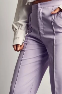 Seam Detail Straight Leg Trousers 11 Seam Detail Straight Leg Trousers -Cheap Sarto Tone Store lilac seam detail straight leg trousers 4