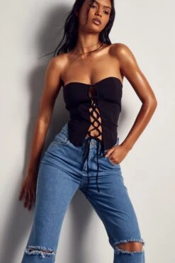 Distressed Knee Straight Leg Jeans 11 Distressed Knee Straight Leg Jeans -Cheap Sarto Tone Store mid blue distressed knee straight leg jeans 4