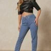Stepped Waistband Mom Jean 1 Stepped Waistband Mom Jean -Cheap Sarto Tone Store mid blue stepped waistband mom jean