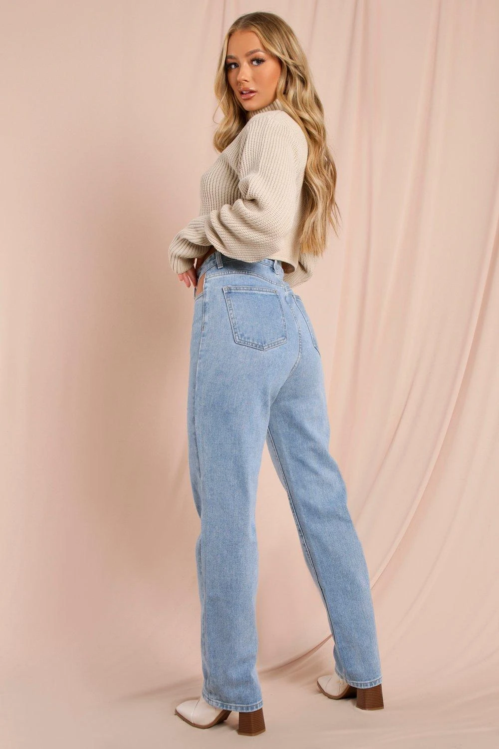 High Waisted Cut Out Straight Leg Jean 5 High Waisted Cut Out Straight Leg Jean - Image 3