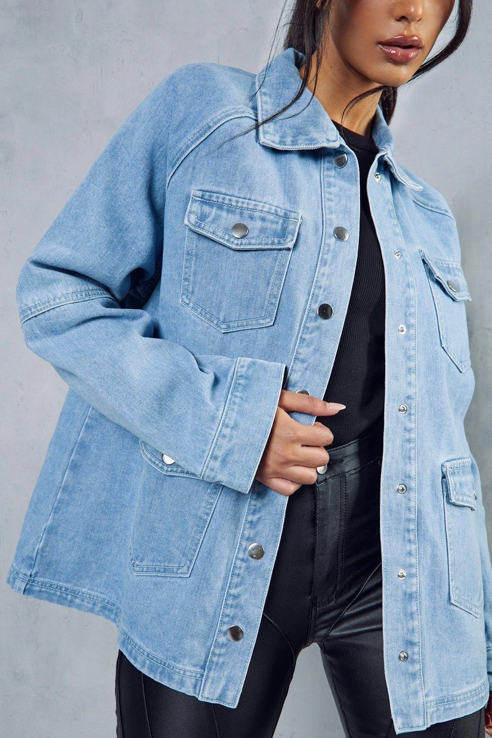 Oversized Denim Utility Jacket 4 Oversized Denim Utility Jacket - Image 2