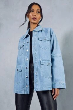 Oversized Denim Utility Jacket