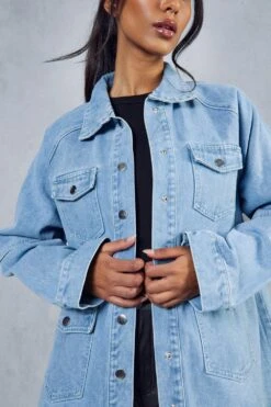 Oversized Denim Utility Jacket 13 Oversized Denim Utility Jacket -Cheap Sarto Tone Store mid wash oversized denim utility jacket 5