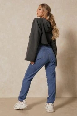 Ruched Detail Denim Straight Leg Jean 10 Ruched Detail Denim Straight Leg Jean -Cheap Sarto Tone Store mid wash ruched detail denim straight leg jean 2