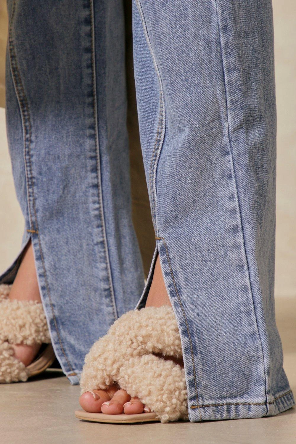 Straight Leg Seam Detail Split Front Jean 8 Straight Leg Seam Detail Split Front Jean - Image 6