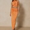 Dip Front Midi Skirt 1 Dip Front Midi Skirt -Cheap Sarto Tone Store orange dip front midi skirt