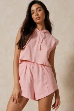 Padded Hooded T Shirt & Short Set