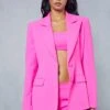Tailored Premium Structured Contrast Cinched Blazer 1 Tailored Premium Structured Contrast Cinched Blazer -Cheap Sarto Tone Store pink tailored premium structured contrast cinched blazer
