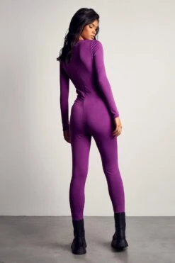 Recycled Cut Out Detail Jumpsuit -Cheap Sarto Tone Store purple recycled cut out detail jumpsuit 2