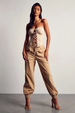 Asymmetric Waist Cuffed Cargo Pant 10 Asymmetric Waist Cuffed Cargo Pant -Cheap Sarto Tone Store stone asymmetric waist cuffed cargo pant 3