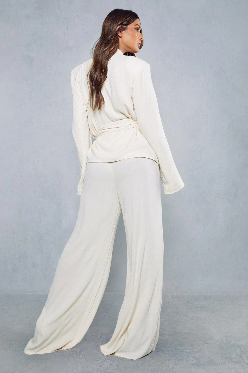 Crinkle Linen Look Wide Leg Trouser 5 Crinkle Linen Look Wide Leg Trouser - Image 3