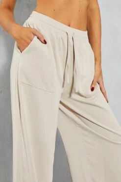 Drawstring Waist Pocket Detail Wide Leg Trouser 11 Drawstring Waist Pocket Detail Wide Leg Trouser -Cheap Sarto Tone Store stone drawstring waist pocket detail wide leg trouser 3