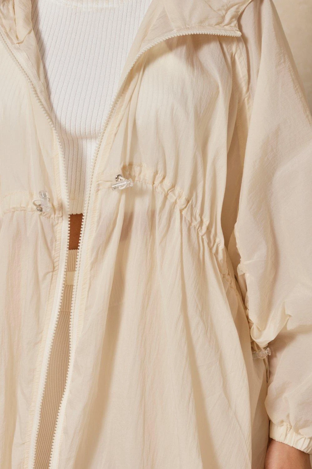 Longline Drawstring Detail Windbreaker 4 Longline Drawstring Detail Windbreaker - Image 2