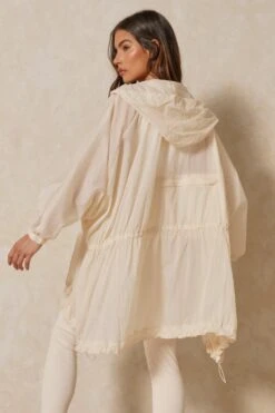 Longline Drawstring Detail Windbreaker 10 Longline Drawstring Detail Windbreaker -Cheap Sarto Tone Store stone longline drawstring detail windbreaker 2