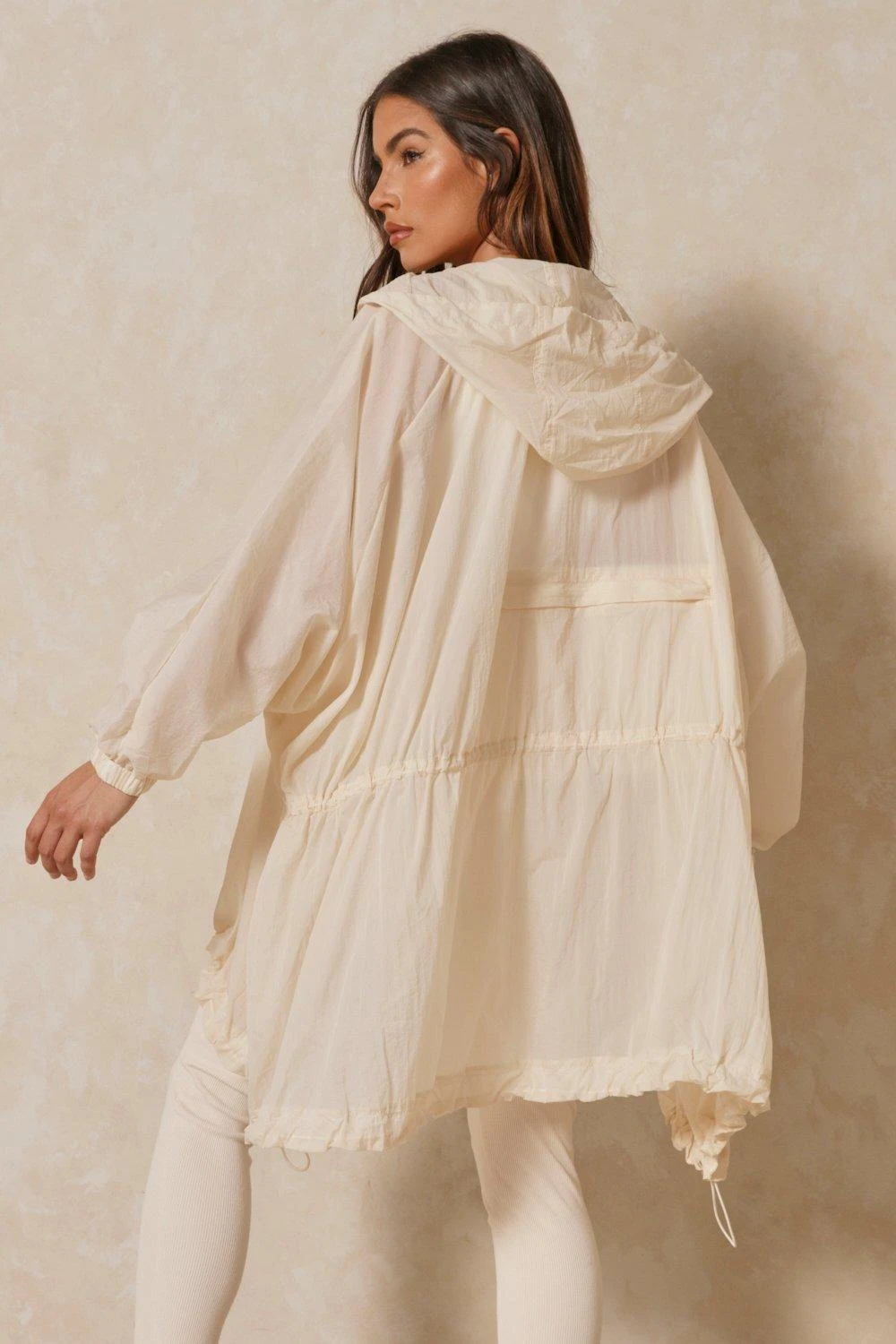 Longline Drawstring Detail Windbreaker 5 Longline Drawstring Detail Windbreaker - Image 3