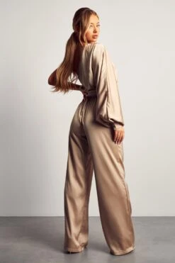 One Shoulder Satin Belted Jumpsuit 11 One Shoulder Satin Belted Jumpsuit -Cheap Sarto Tone Store stone one shoulder satin belted jumpsuit 3