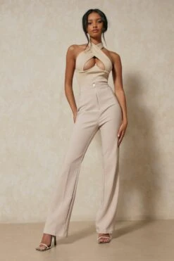 Straight Leg Zip Front Trousers