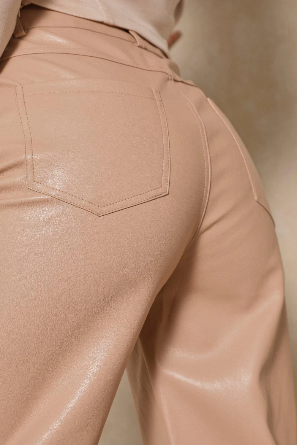 Wide Leg Leather Look Trousers 4 Wide Leg Leather Look Trousers - Image 2