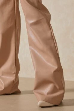 Wide Leg Leather Look Trousers 13 Wide Leg Leather Look Trousers -Cheap Sarto Tone Store stone wide leg leather look trousers 5