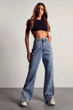 Miss Joslin Side Split Raw Hem Jean