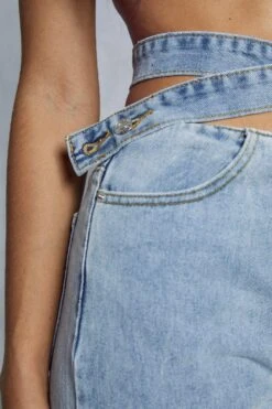 Wrap Detail Waistband Straight Leg Jean 13 Wrap Detail Waistband Straight Leg Jean -Cheap Sarto Tone Store vintage wash wrap detail waistband straight leg jean 5