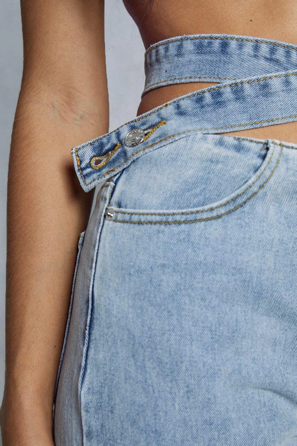 Wrap Detail Waistband Straight Leg Jean 8 Wrap Detail Waistband Straight Leg Jean - Image 6